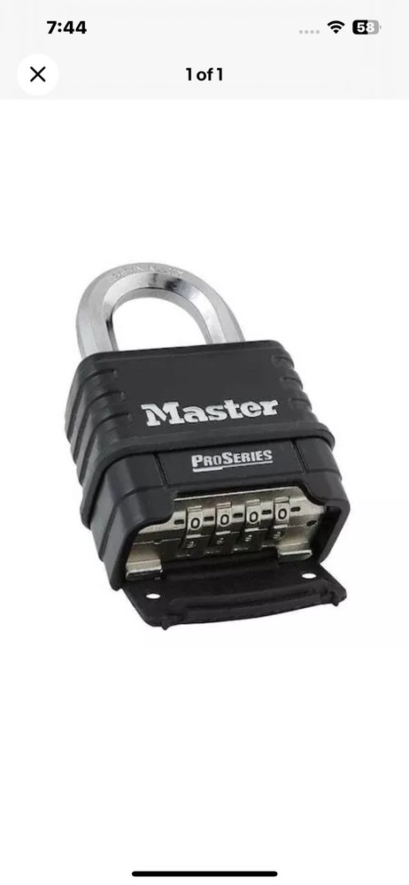 Master 1178D Combination Padlock, Black/Silver Pro Series