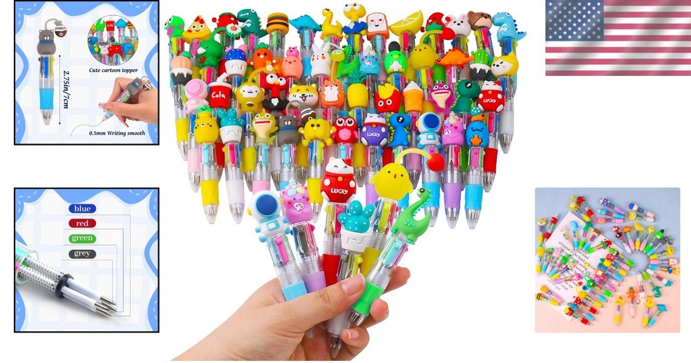 Multicolor Mini Pens Pack - 50 Assorted Cute Ballpoint Pens