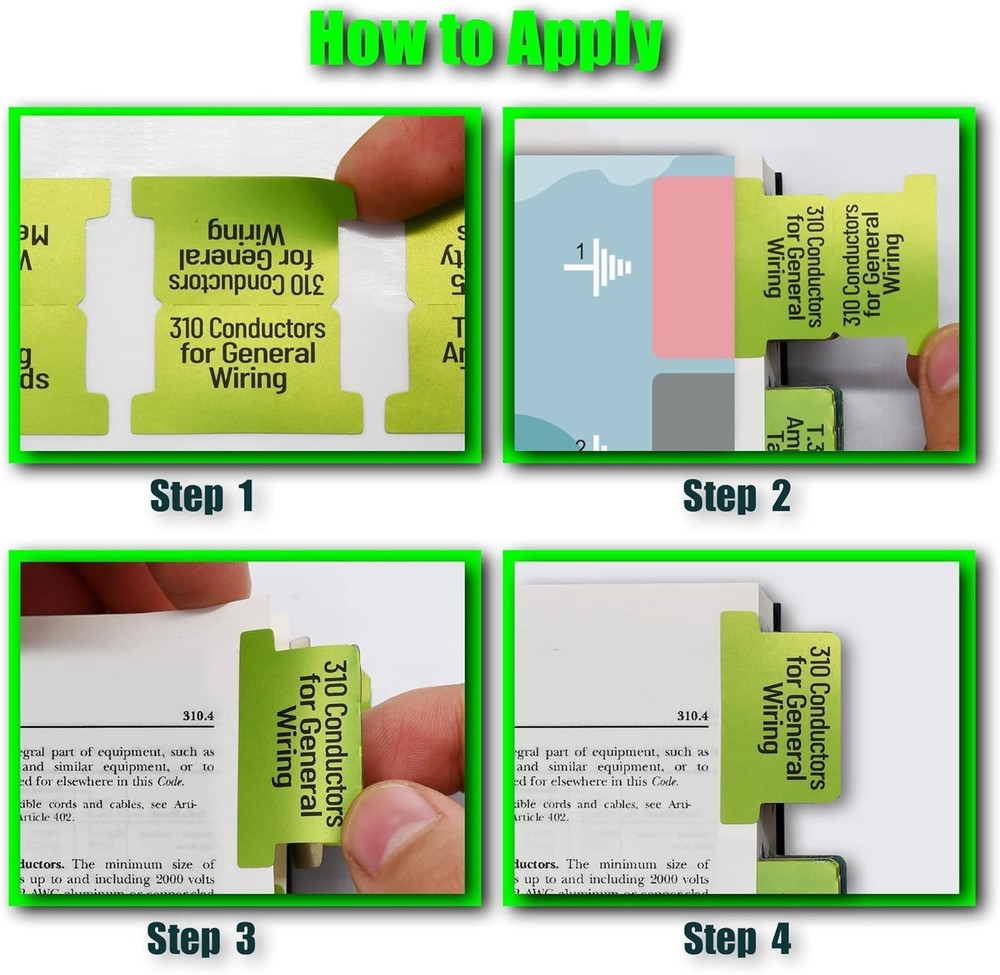 2020/2023 National Electrical Code (NEC) Self-AdhesiveTabs, Color-Coded