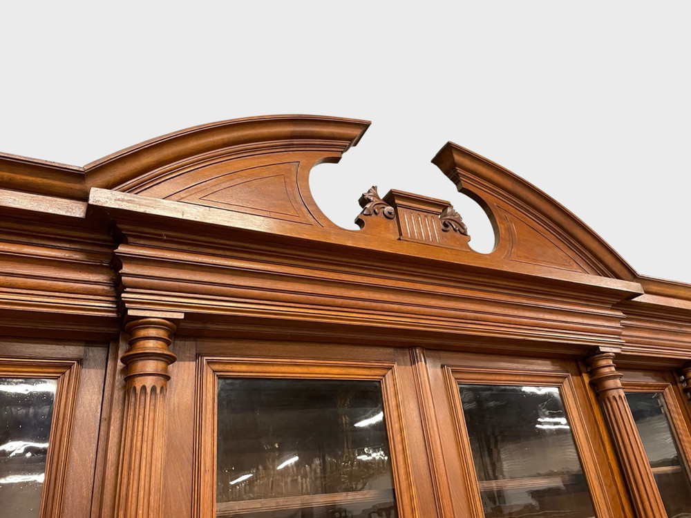 1900 Walnut Renaissance Style Bookcase