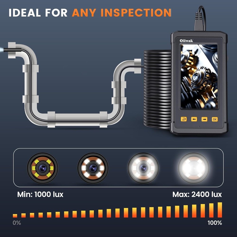 50FT Endoscope Camera with Light, Snake Borescope Endoscope Inspection Camera...