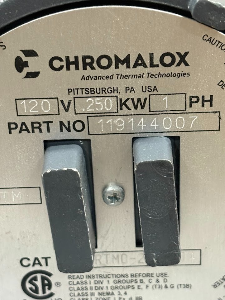 Chromalox Screw Plug Immersion Heater ARMTO-250E2T4 120V 0.25kW 1-Phase *NOB*