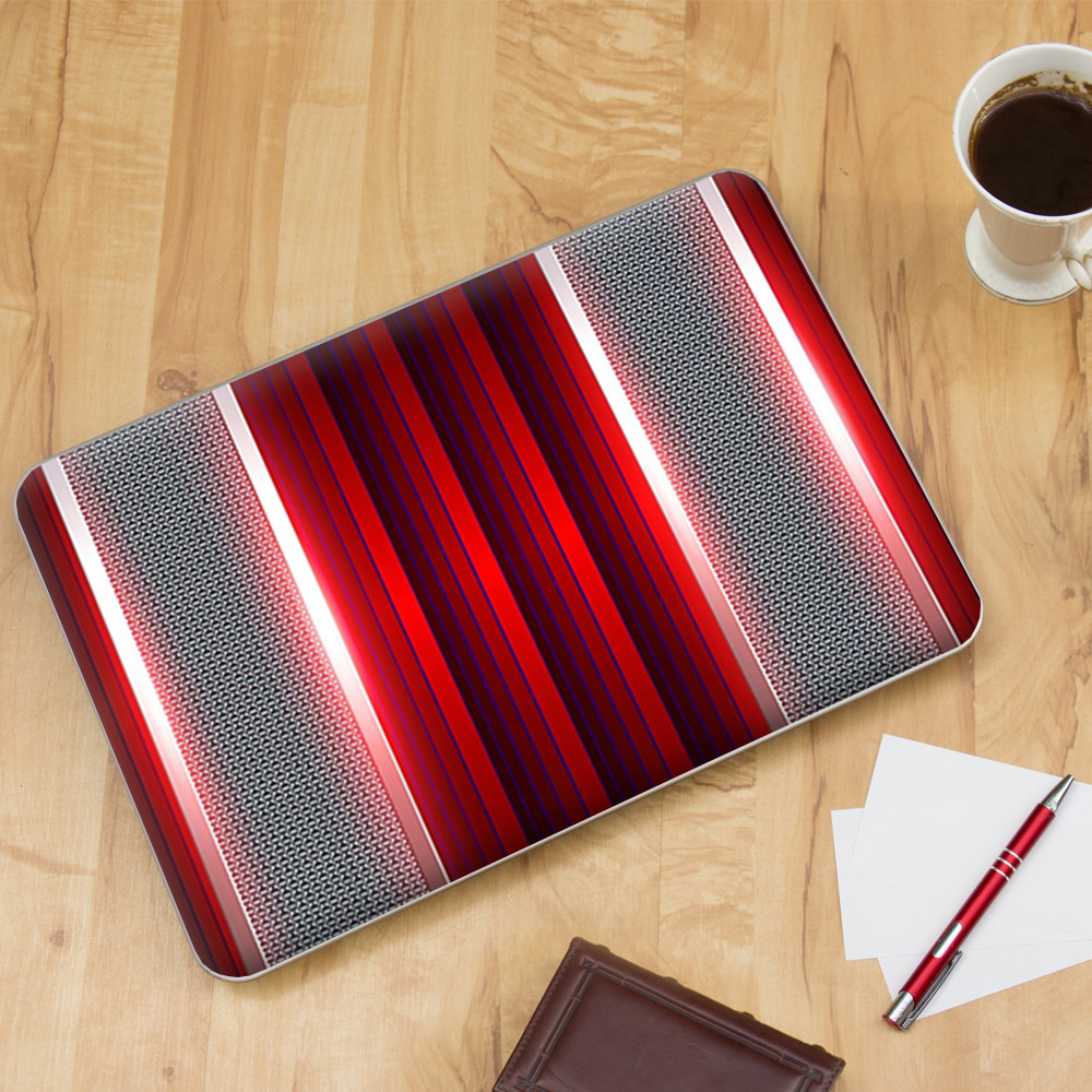 Universal Laptop Skins Wrap for 14" - Red Metal Pattern Screen