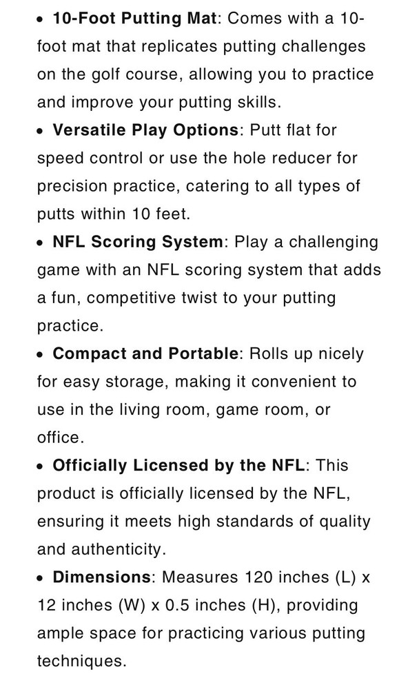 Green Bay Packers Putting Mat