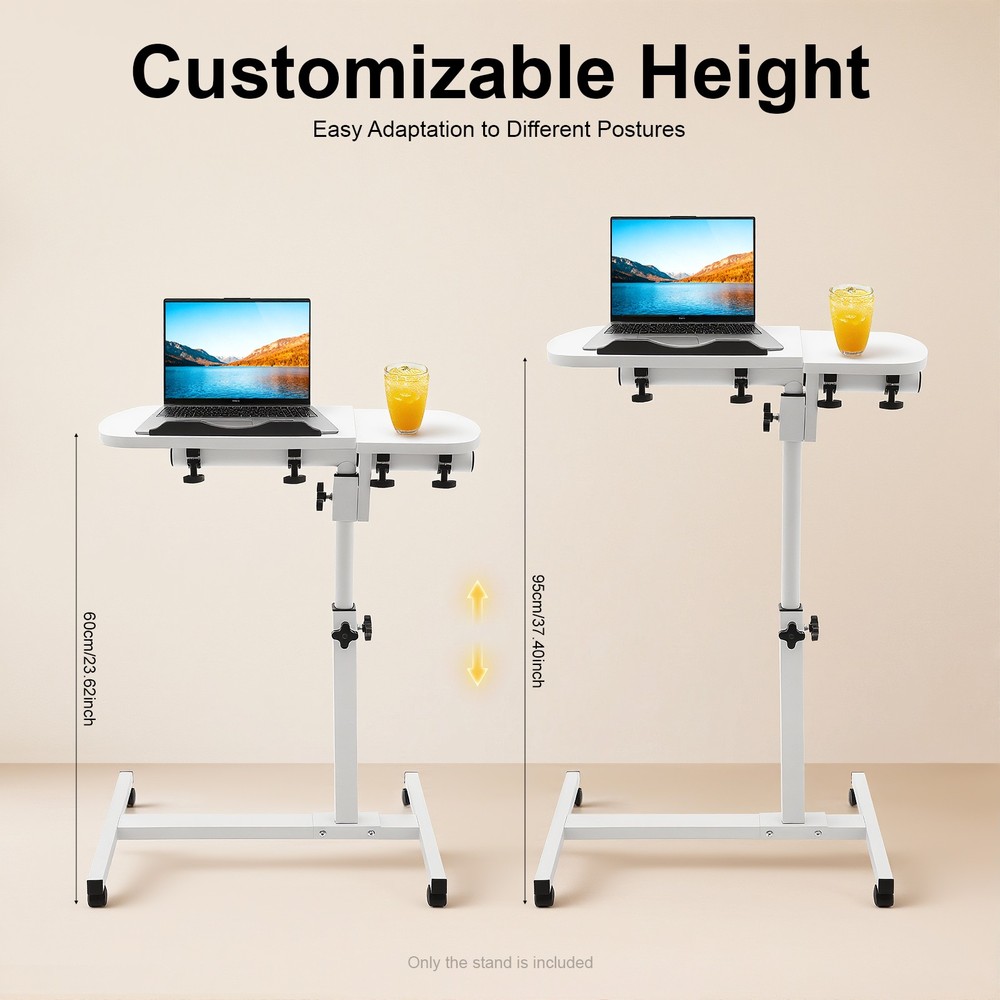 Portable Adjustable Office Laptop Desk Rolling Table Computer Mobile Stand NEW