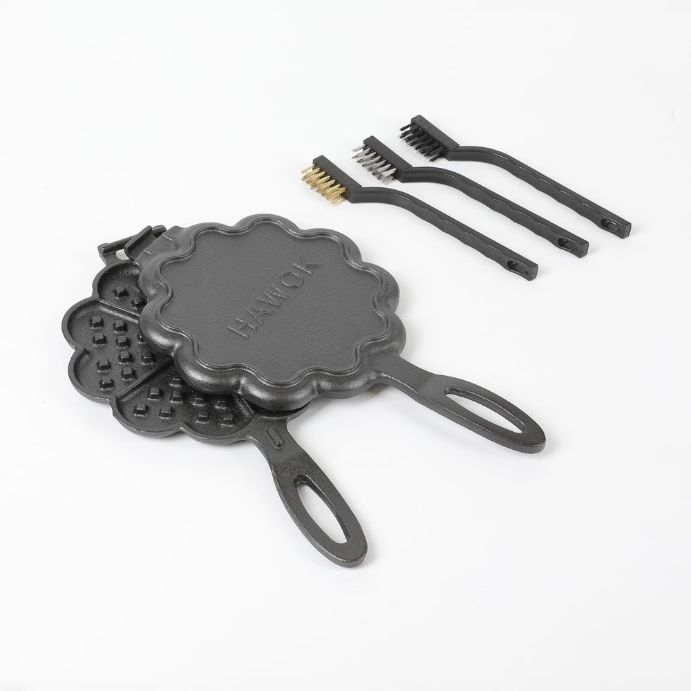 Cast Iron Heart Shaped Waffle Iron Waffle Maker…