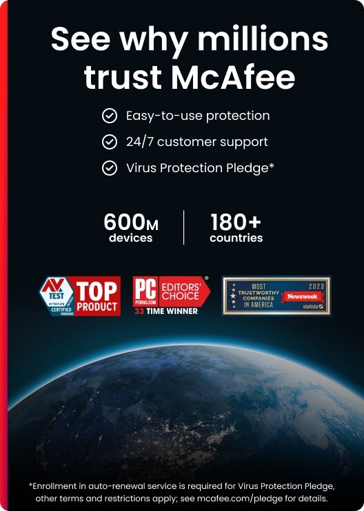 McAfee AntiVirus Protection 2025 | Internet Security Software | Download | PC