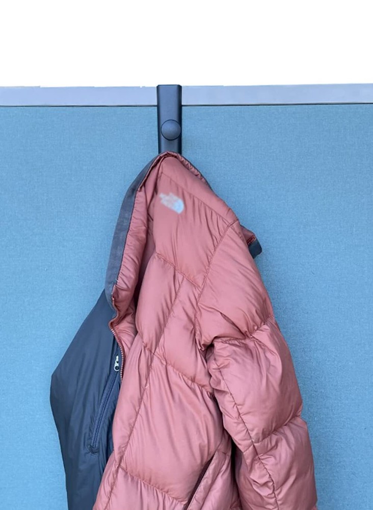 Cubi-pro CWH03 Over-The-Panel Cubicle Partition Wall Garment Hanger with Doub...