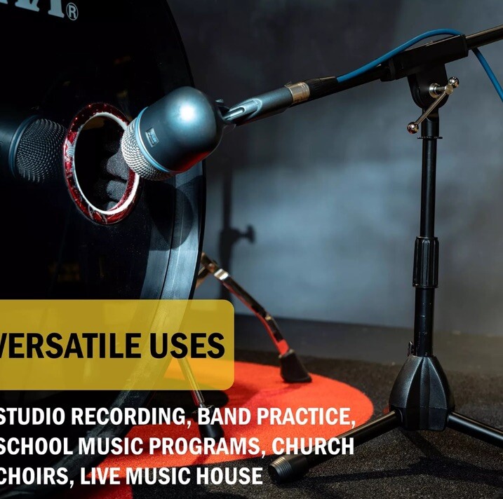 Stage Rocker Foldable Tripod Low-Profile Mic Boom Stand - Height Extending fr...