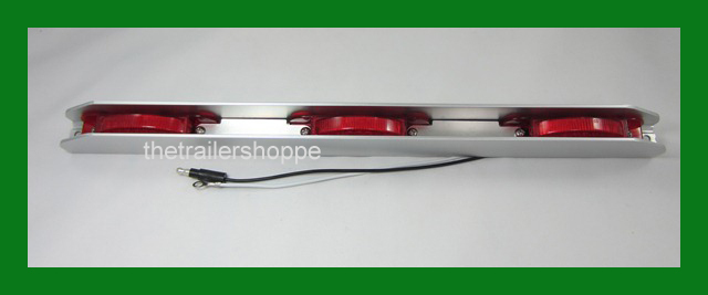 Red 3 Light Combination Clearance ID Bar Marker 21 LED Trailer Aluminum Housing