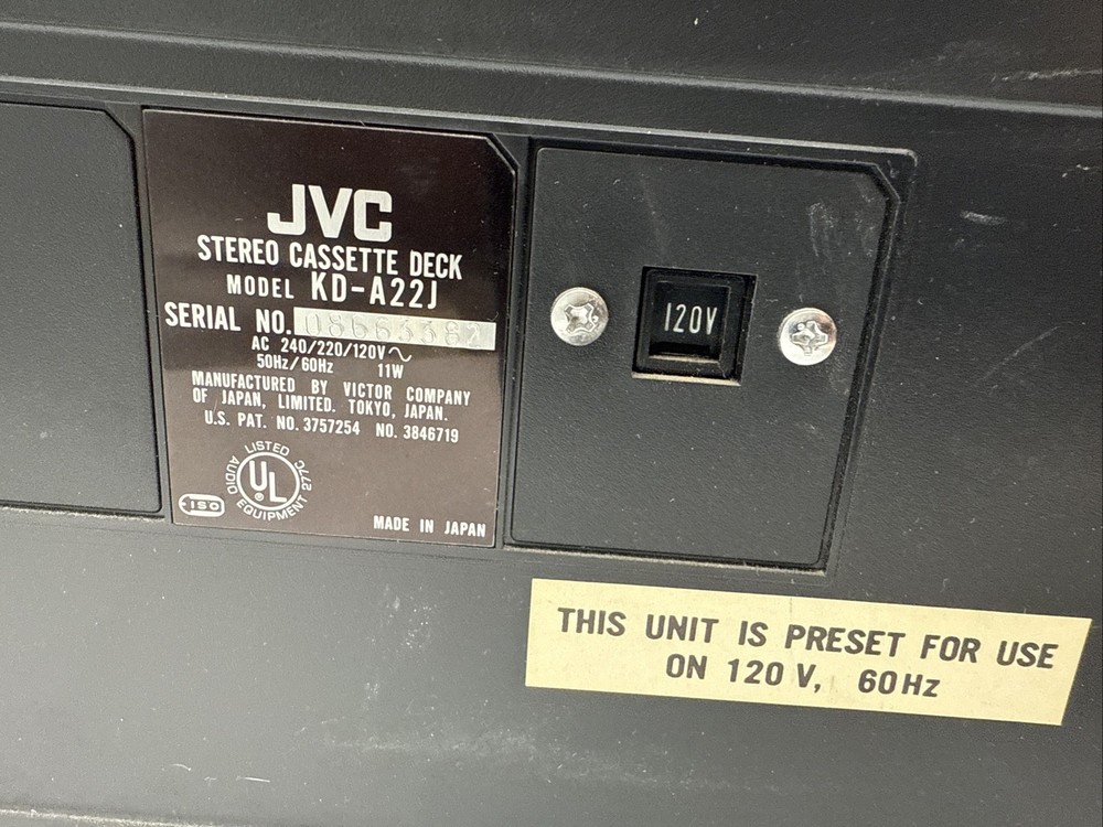 JVC KD-A22 Stereo Cassette Deck Tested