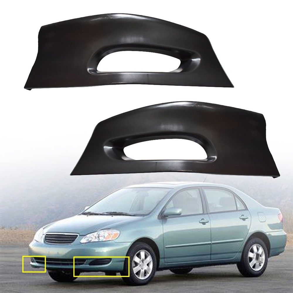 2-Pack Front Bumper Lip Splitter Black for Corolla 2005-2008