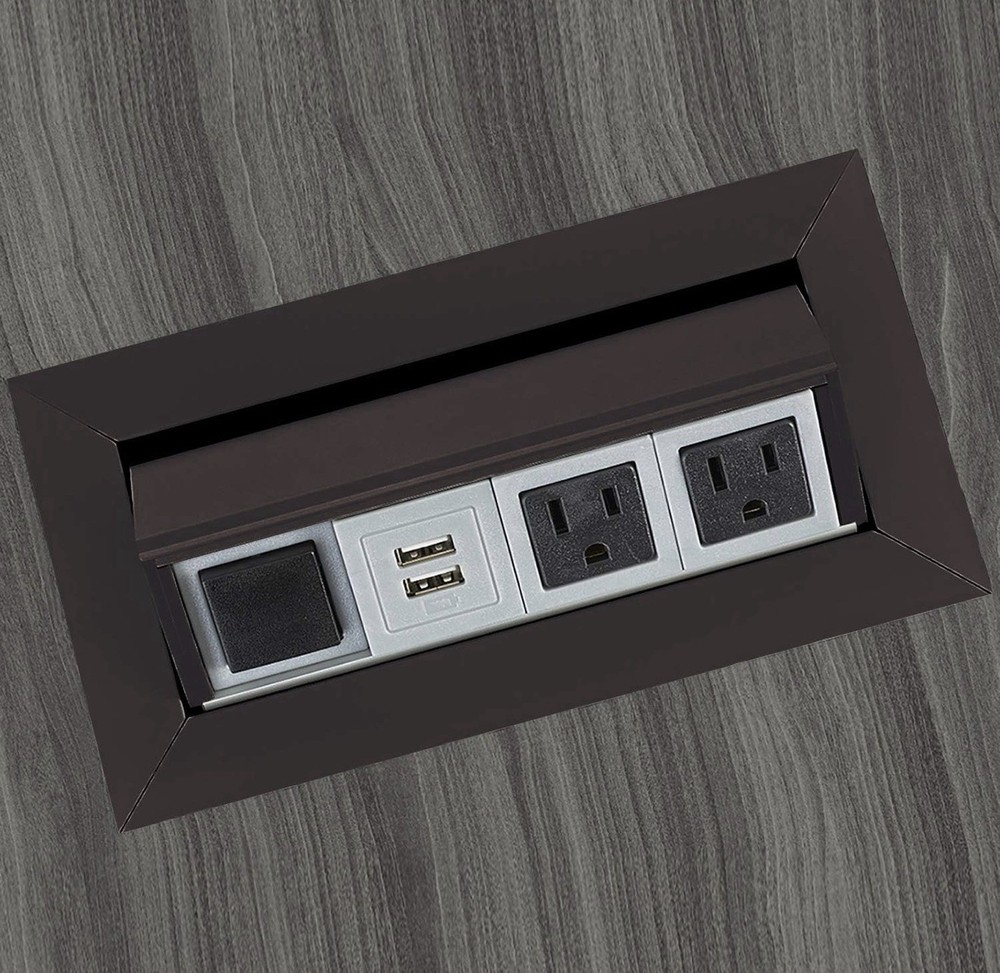 Safco Metal Power Module with 2 Power and 2 USB Outlets in Black