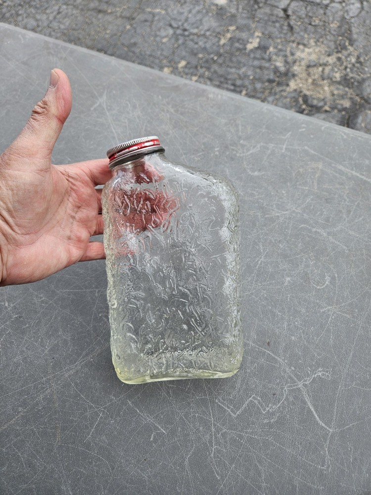 Vintage Anchor Hocking Thin Refrigerator Bottle Embossed Side Spout
