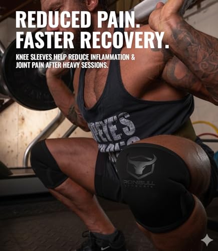 Knee Sleeves 7mm (1 Pair) - Compression Brace & Knee Medium Black/Charcoal
