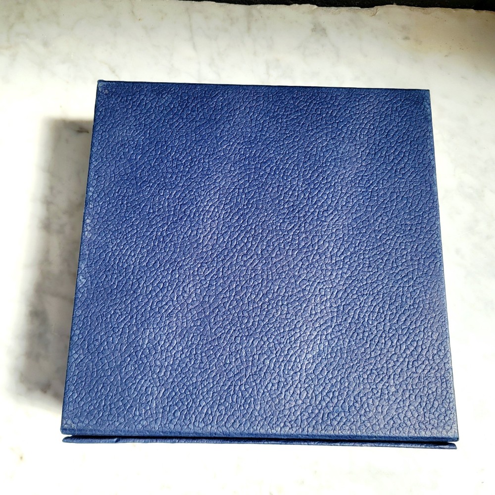 DIOR Foldable Gift Box Navy and Silver 8.25" x 8.5" x 3.5"