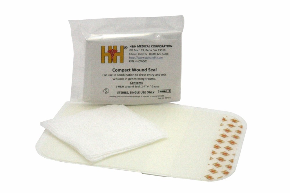 Combat Compact Wound Seal TCCC-Compliant Occlusive Dressing Hydrogel #HHCWS01