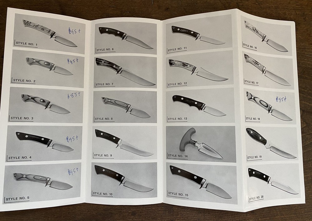 MCCONNELL HANDMADE KNIFE BROCHURE CATALOG. CUSTOM MAKER KNIVES