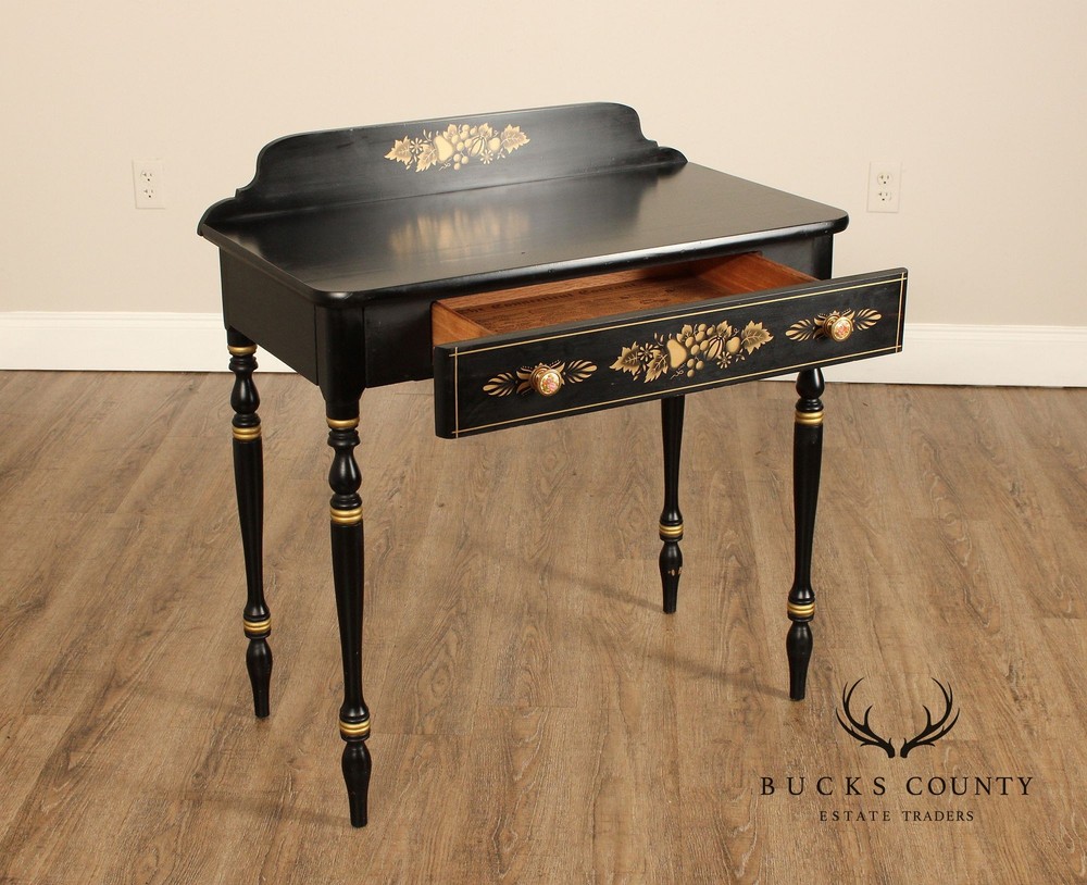 Hitchcock St. Ebonized&Stenciled One-Drawer Vanity or Writing Desk by Very Best