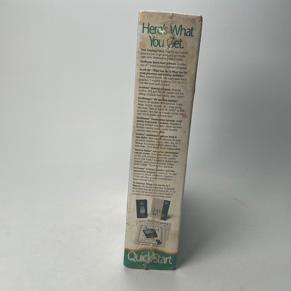 GeoWorks Quick Start Vintage Computer Software 1992 for IBM PCs New Sealed