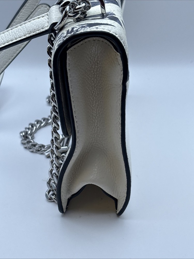 DKNY Graffiti Crossbody Bag White/Black Adjustable Strap