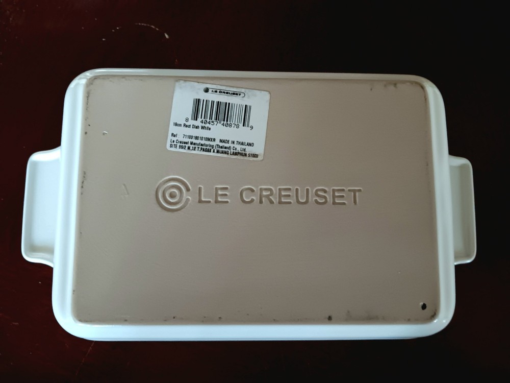 Le Creuset Stoneware 18cm Rectangular Baking Dish - Home White (New)