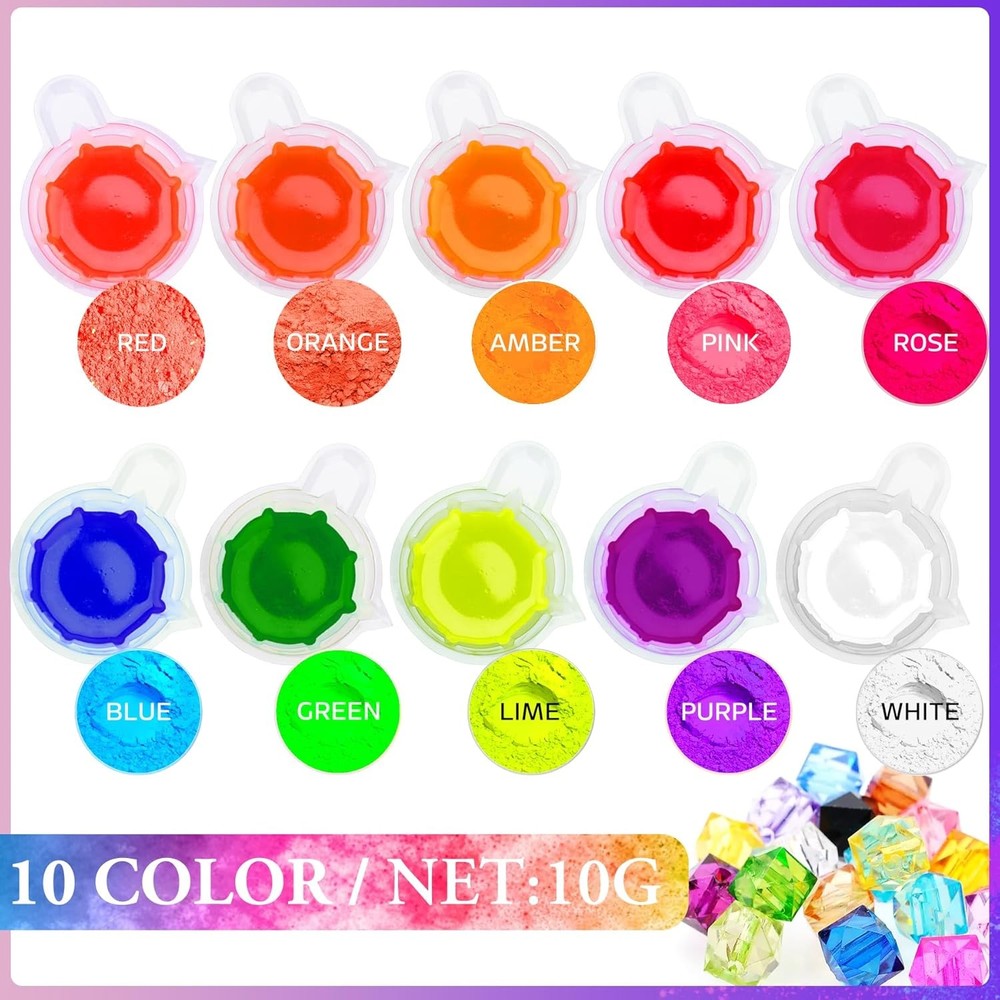 Fluorescent Epoxy Pigment 10 Color Kit