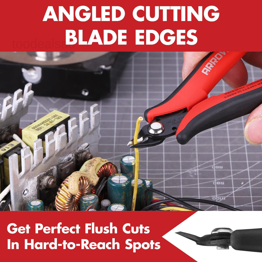 Micro Wire Cutters, 5" Precision Flush Cutters with Streamlined Red