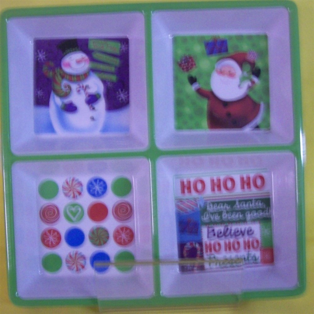 3 NEW MELAMINE 4 COMPARTMENT CHRISTMAS TRAYS