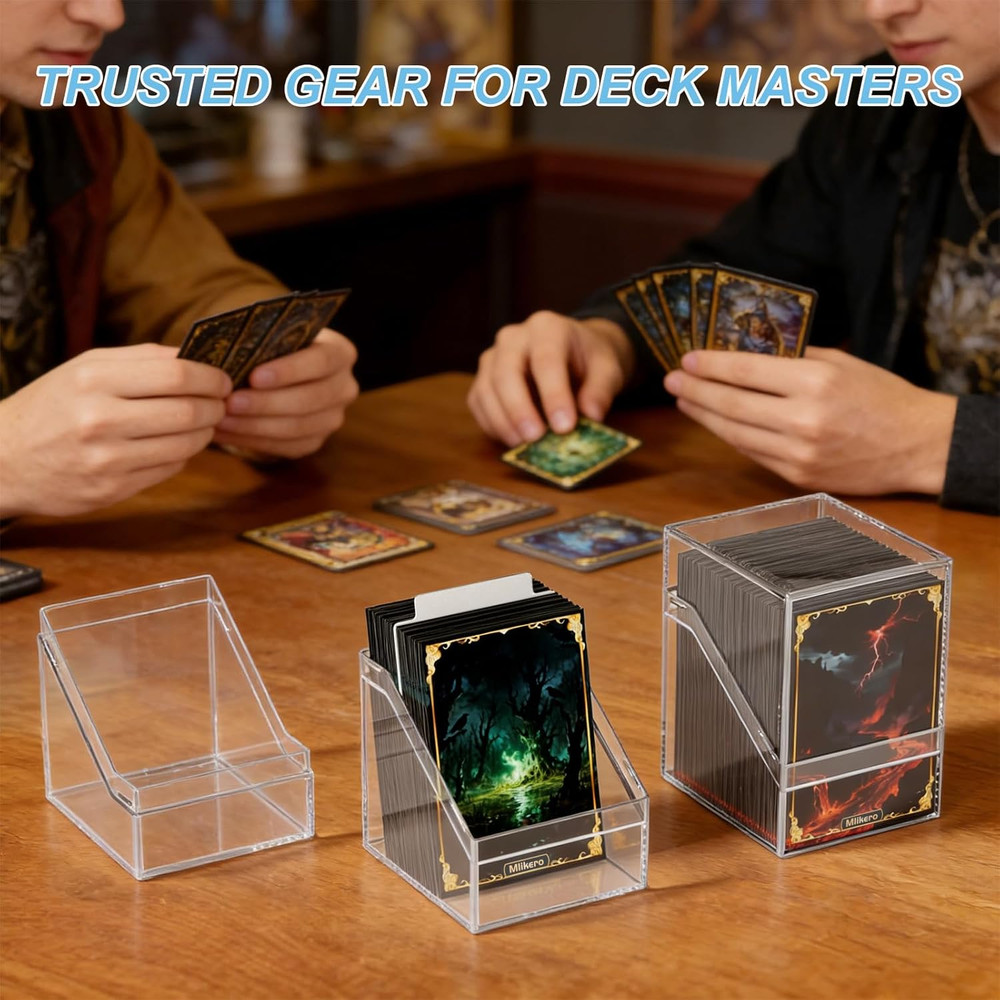 Card Deck Cases 6 Pack Acrylic Commander Deck Box Holding 100+ Sleeve...
