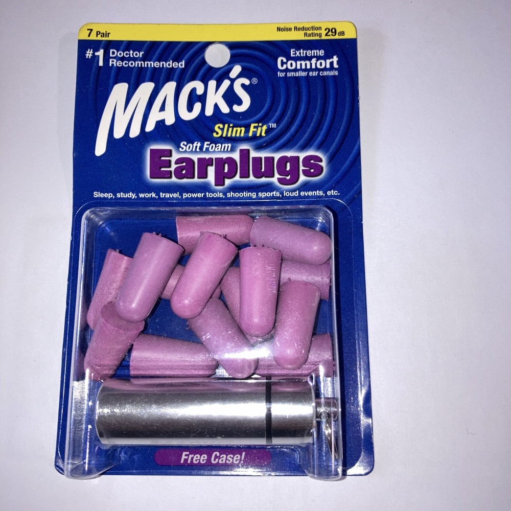 mack’s slim fit soft foam earplugs with caseitem #917