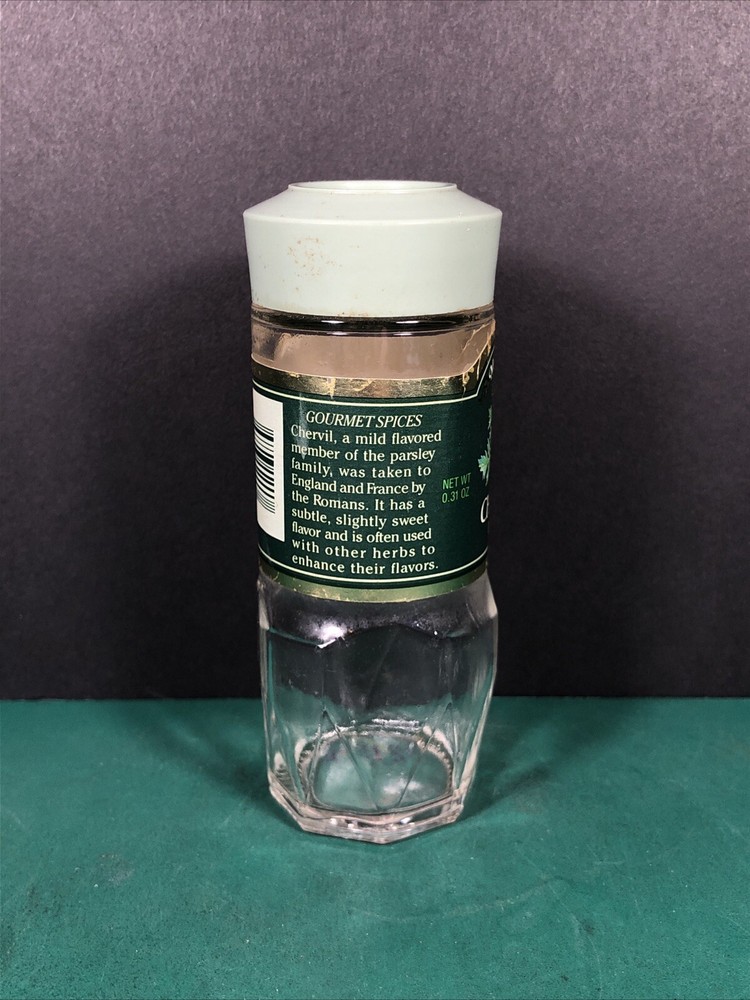 Vintage McCormick | Chervil Leaves | Spice Jar | Green Lid | Empty