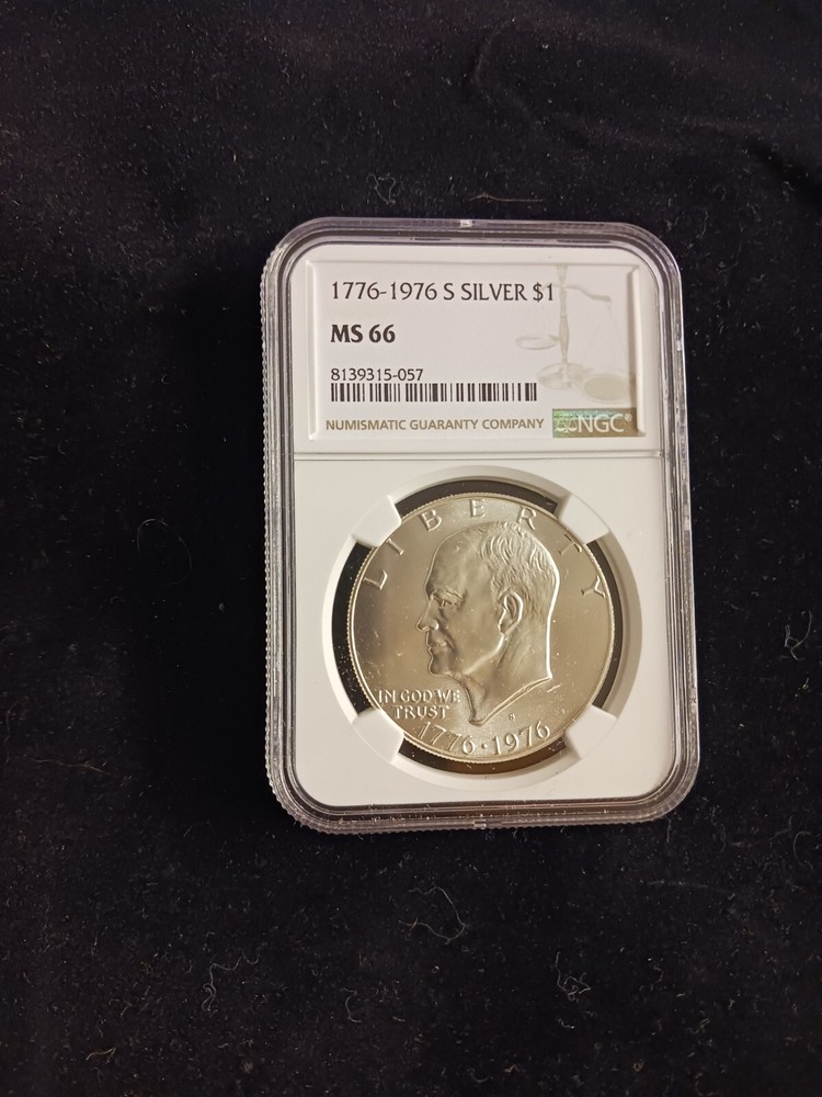 1776-1976(S) Silver NGC MS 66 IKE Dollar Coin