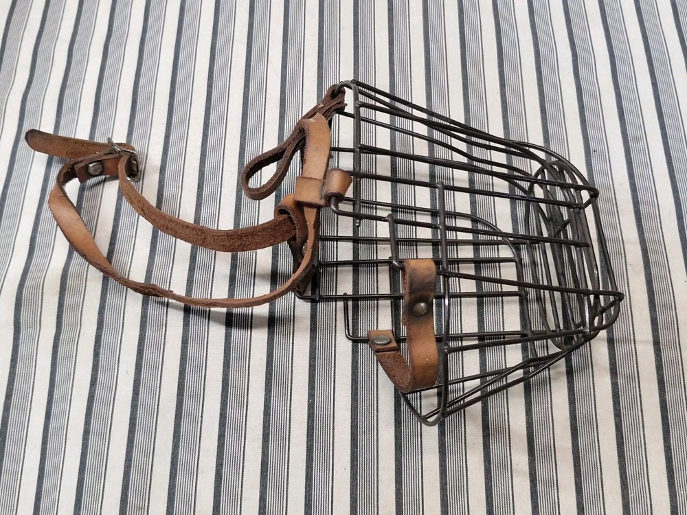 Vintage Dog Muzzle / Training Mask Cage