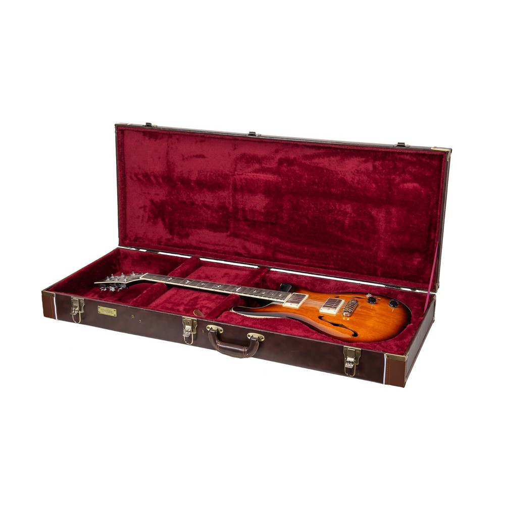 Crossrock PRS SE Hollowbody Electric Guitar Case, Rectangular, Vintage Brown
