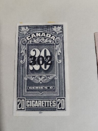 Canada 20 Cigarettes  Revenue, 302 Overprint