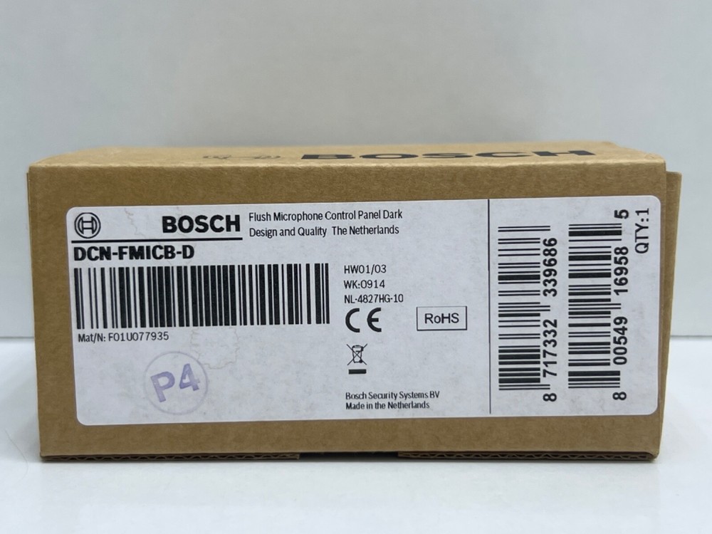 BOSCH DCN-FMICB-D FLUSH MICROPHONE CONTROL PANEL DARK