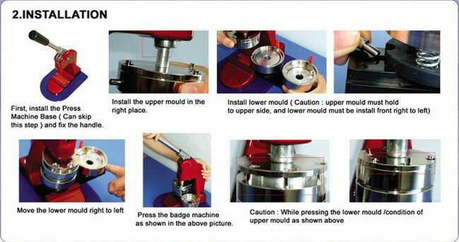 1-3/4" (44mm) Button Maker Machine Badge Press DIY Button Badge Maker Machine