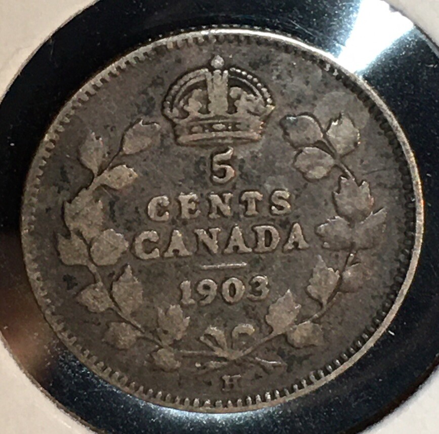 1903 H Canada 5 Cents Silver