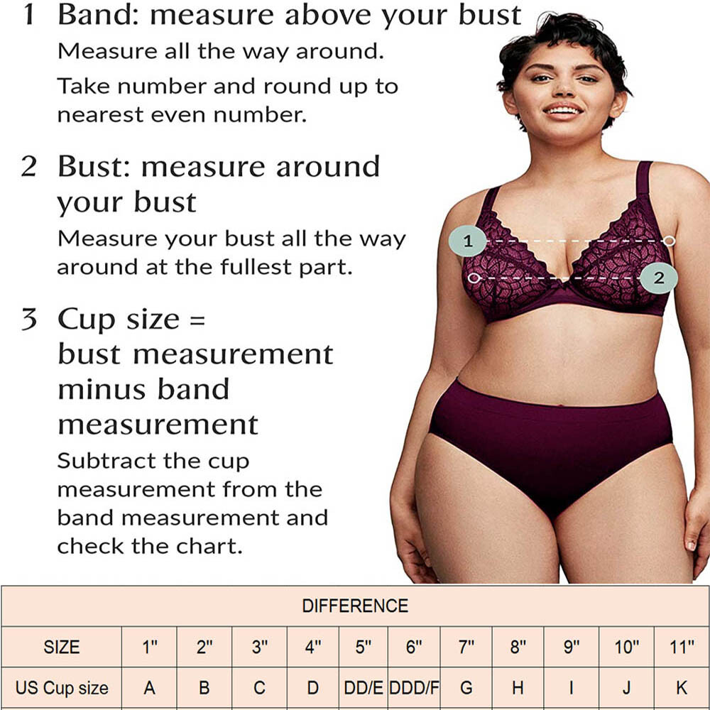 Women's Minimizer Embroidery Lace Plus Size Unlined Bra Underwire Full Coverage
