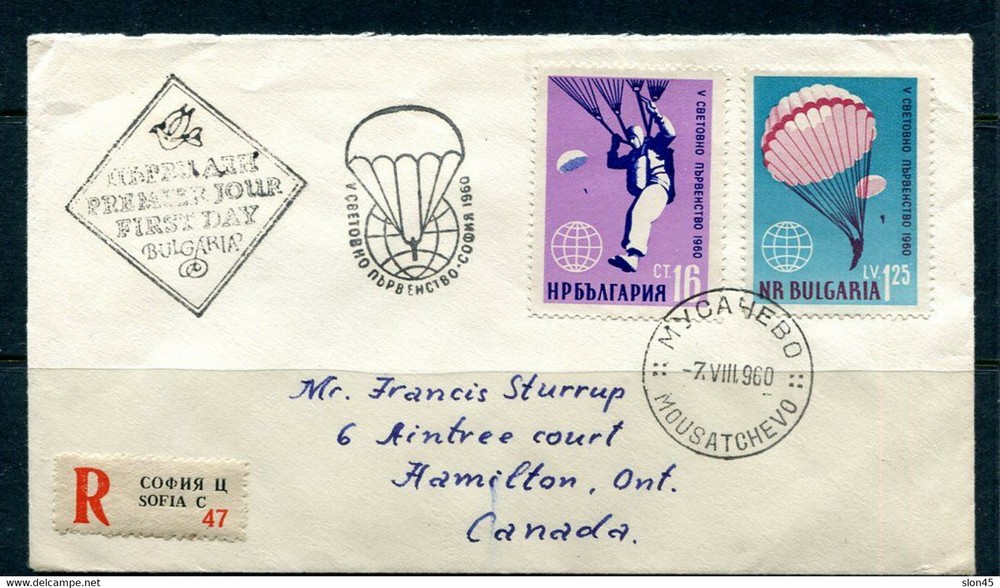 Bulgaria 1940 Register FDC to Canada  11221