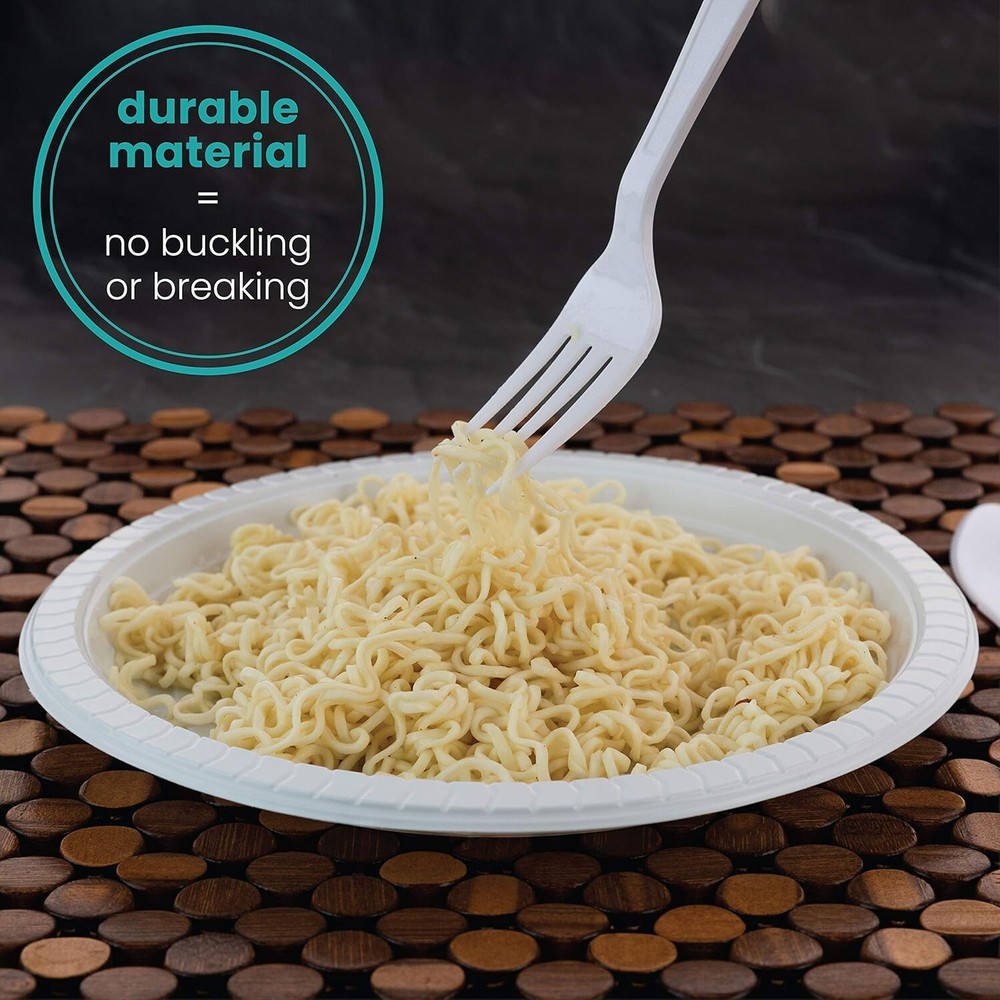 Lightweight 200 Count 9'' Microwave Safe Plastic Plates - Easy Cleanup Solution