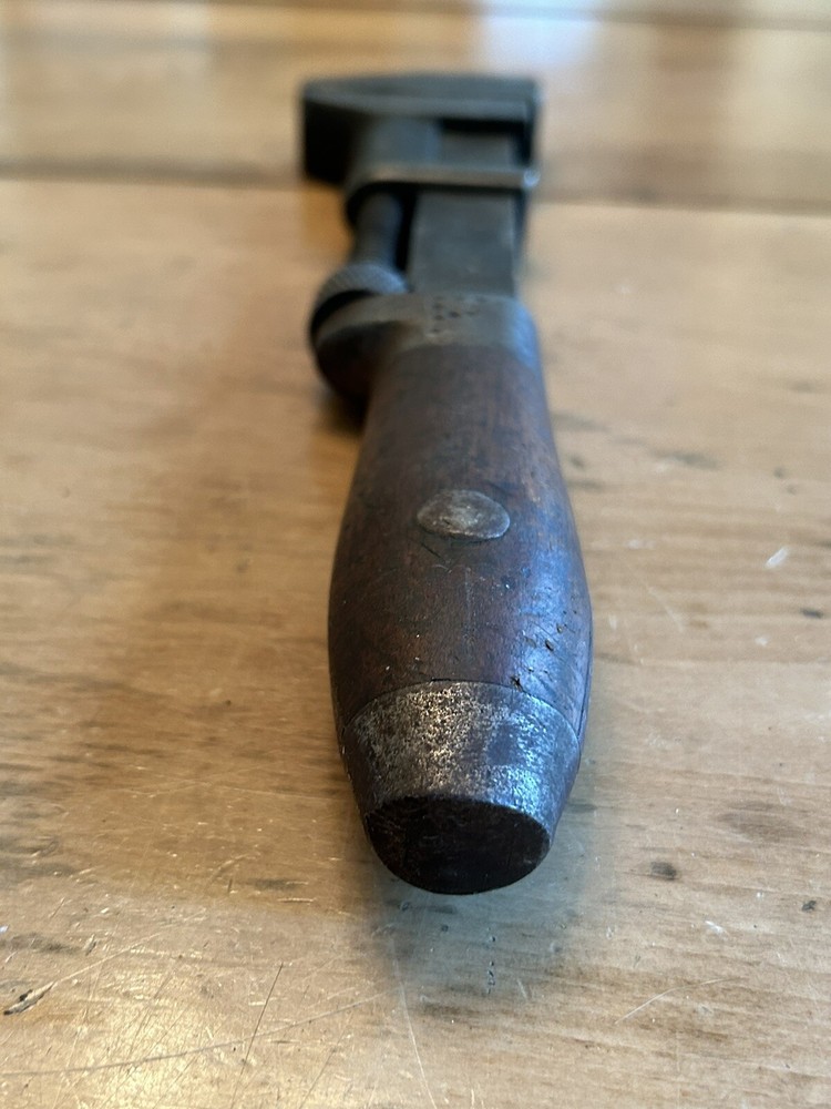 L Coes Wrench Monkey Pipe Adjustable Wood Handle 12-1/4" long Worcester MA