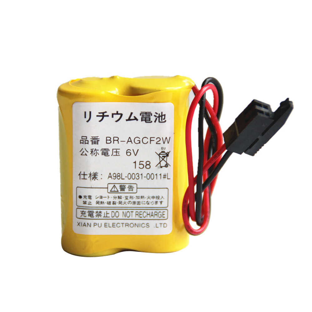 BR-AGCF2W 6V PLC Fanuc System Battery A98L-0031-0011 with Black Plug