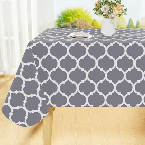 Square Table Cloth, Waterproof Vinyl Tablecloths 54" x 54" (Square) 1 Grey