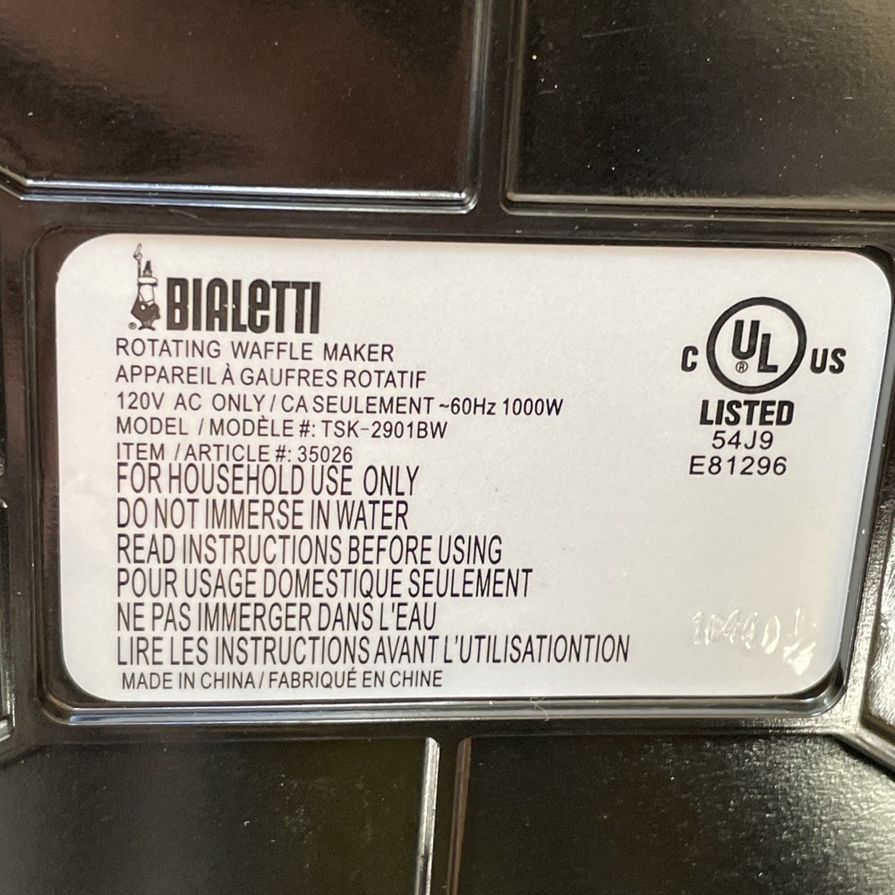 Bialetti Copper Titanium Ceramic Nonstick Turn Belgian Waffle Maker TSK-2901BW