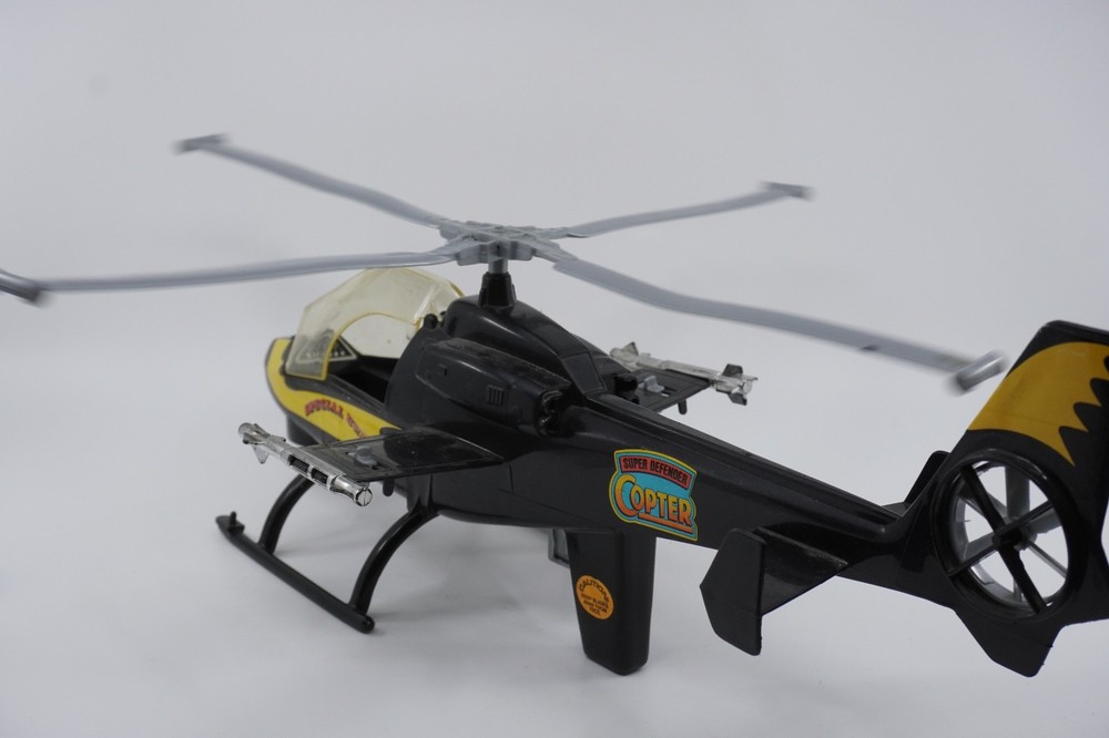 Vtg. Processed Plastic CO. Helicopter w/ Trigger Spin Blades 18" Black Gi Scale