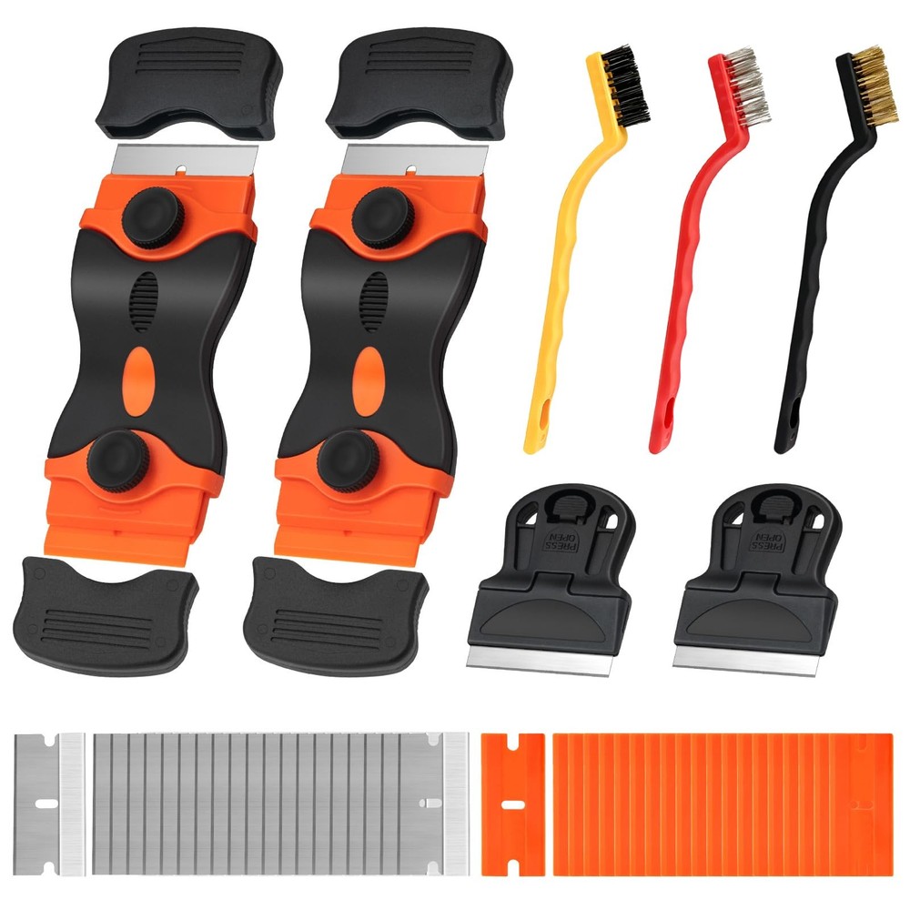 Feoqibu 7 Pack Razor Blade Scraper Tool, Scraper, Paint Black