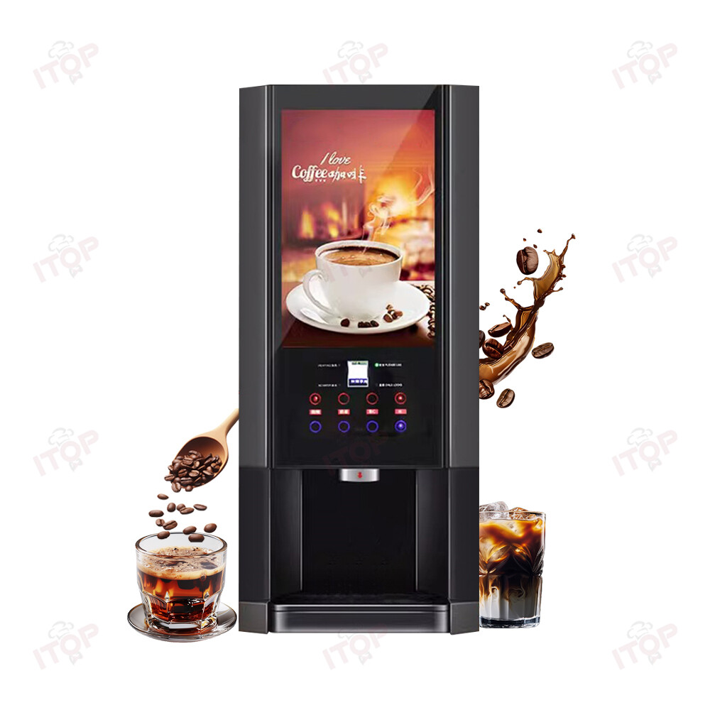Multi-Function Commercial Coffee Machine Hot Cold Instant Coffee Maker 110V/220V