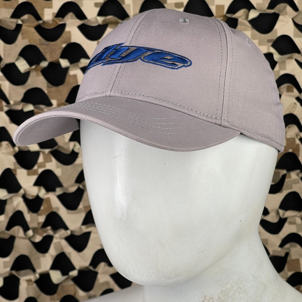 NEW Dye Logo Flex Curve Hat - Grey/Blue - Large/X-Large